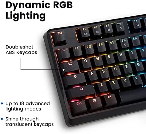 Perixx PX - 5300 GYL mehanička tastatura za igre-žičani USB 5.9 ft kabl-Prilagodljivo RGB pozadinsko osvjetljenje - Linearni Gateron