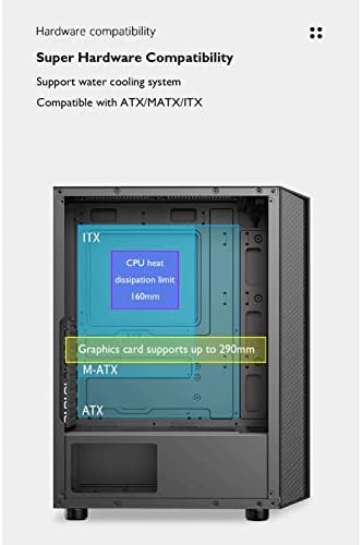 Bbnb Gaming Case, mid-Tower PC Gaming Case ATX / M-ATX / ITX-prednji i / o USB 3.0 Port - akrilna staklena bočna ploča - RGB ventilator-spreman