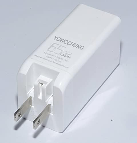 USB C+A punjač, YOWOCHUNG 65W Gan Tech sklopivi Američki utikač Adapter za brzi zid sa priključkom za punjenje tipa C+USB-a PD i USB