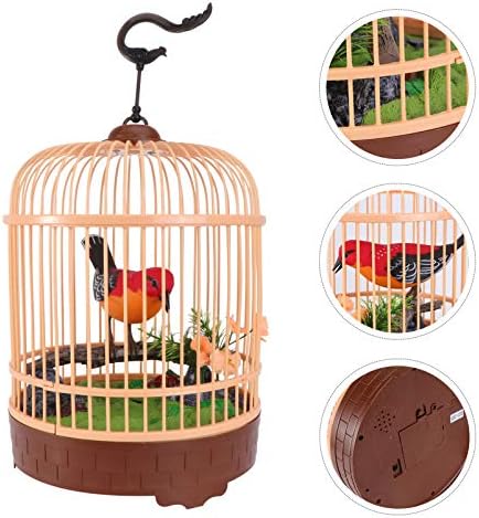 BESTOYARD Dječije igračke pjevanje i cvrkut ptica u kavezu zvuk aktiviran i na baterije realističan papagaj na grani papagaja igračka