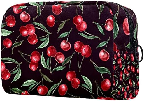 Tbouobt kozmetičke vrećice za žene, šminke toaletna toaletna torba Običjiru, vintage art voće cherry