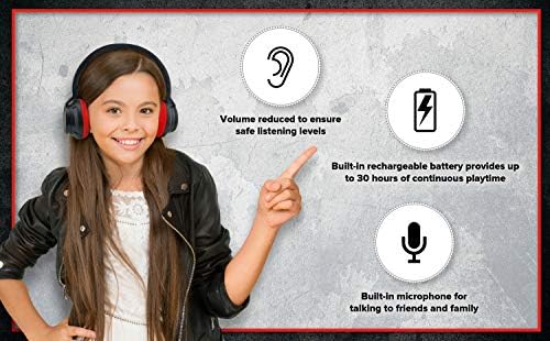 Ekids Black Widow Dečice Bluetooth slušalice, bežične slušalice sa mikrofonom uključuju AUX kabl, volumen skraćene djece sklopive