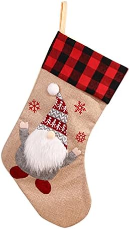 Božićne čarape Veliki Xmas Čarape ukrasi likovni likovni lik za lutke za obiteljski odmor Božićni viseći čarape Čarape za božićne