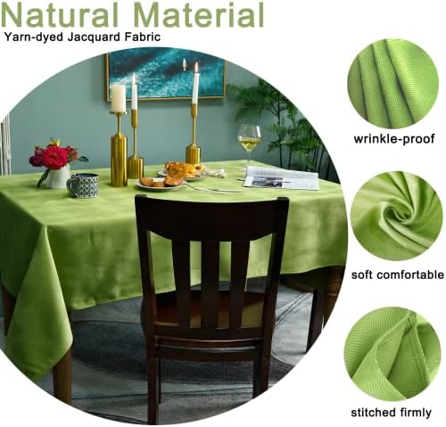 Ziwuroad Green pravougaonik - 54 x 87 inča otporna na pereester za pranje i gužvi, ukrasni poklopac tablice za objedovanje stol za