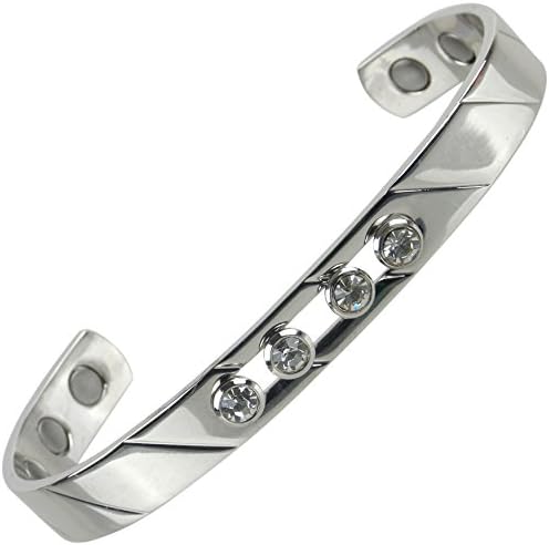 Sisto-X magnetski bakar Bangle plutajući kristal dizajn sa Chrome Finish-om SISTO-X® narukvice zdravlja 6 magneta
