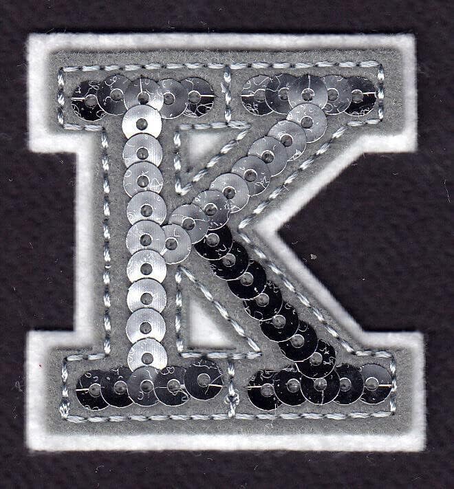 Pisma - Silver Sequin 2 Pismo K - glačalo na vezenom aplicu