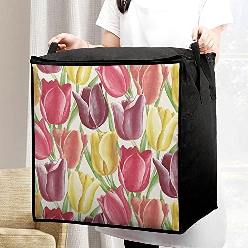 Tulips DVIWER Velike torbe za pohranu prekrivača Organizator kutija za zatvarač na vrhu za odjeću jastuk za odjeću