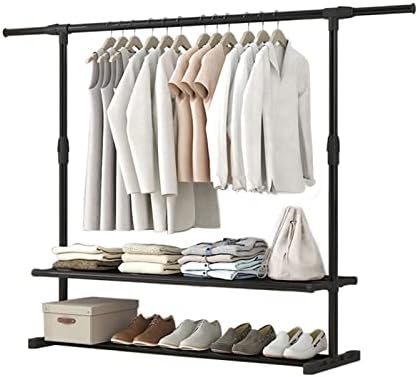 Garment rack Organizator za odjeću sa 2-slojnim skladišnim prostorima sklopivi stalak za odjeću dužina i visina uvlačenje 35,4-59,1