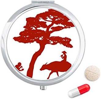Kina Kutija Za Pilule Sa Obrisom Kulture Kravljeg Drveta Džepna Kutija Za Skladištenje Lijekova Dozator Kontejnera
