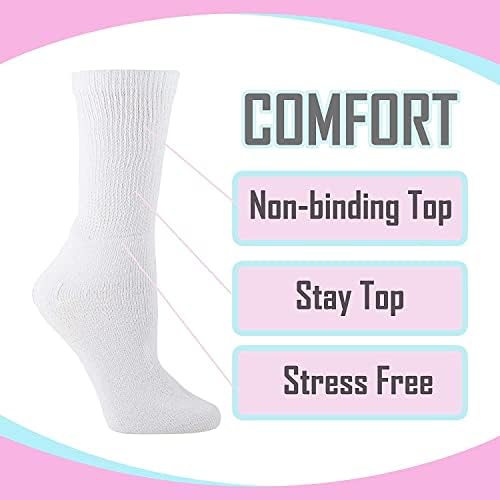 Dijabetičke čarape za muške ženske labave fit nevezirajuće čarape za posade 6 parova proizvedenih u SAD-u