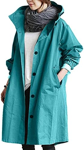 Foveguo zimski kaput za žene, dugih rukava Modern Hoodie Womens Plus Veličina Business Spring Solid COLL tipka dolje