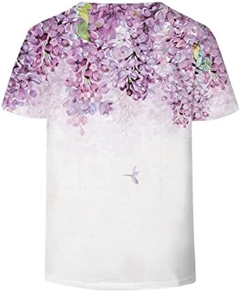 Ljetni vrhovi za žene 2023 modni ženski Kauzalni V-izrez bluza za štampanje kratkih rukava majica ljetni topovi