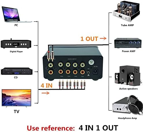 WeTeg Audio signal Switmer 4 ulaz 1 Out HiFi stereo RCA prekidač razdjelnika