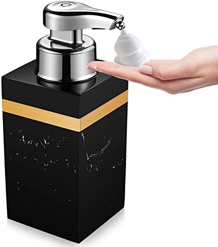 RRSILVIA 11Oz Nepušačka sapuna sa sapunom za pjenuse sa sapunom-automatski-automatski punjivi hodgets-crni zlatni kupatilo pribor