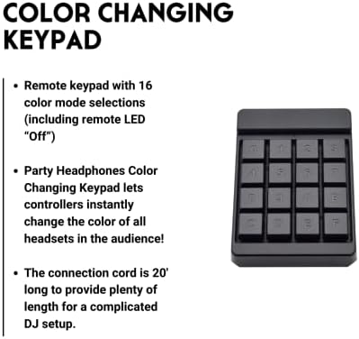 Silent Disco Party slušalice Paketi - 30 bežičnih slušalica, 1 predajnik sa rasponom od 1500 ft i 1 tastatura za menjanje boja | Idealno