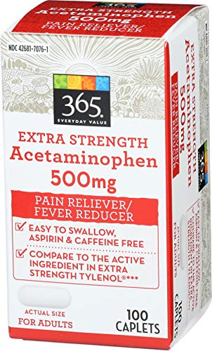 365 by Whole Foods Market, acetaminofen dodatna snaga 500Mg, 100 Count