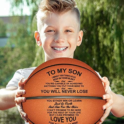 Prilagođene košarke za muškarce, personalizirano zatvoreno / vanjsko igra koža košarka, ugravirani najbolji poklon za sina od mame