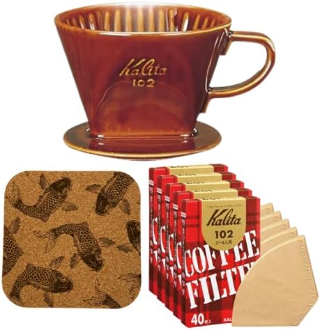 Kalita keramički dripper, 200pcs Kalita Filteri za kafu i tokijske ljepotne tajne Originalni Cork Coaster set)