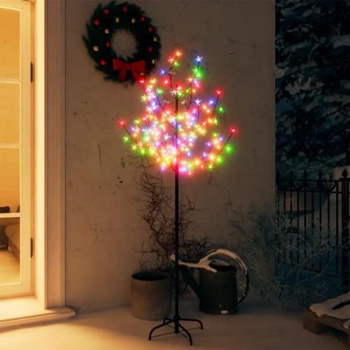 Vidaxl božićno drvce 120 LED-a šareni svjetlo cvjetovi cvjeta 59.1