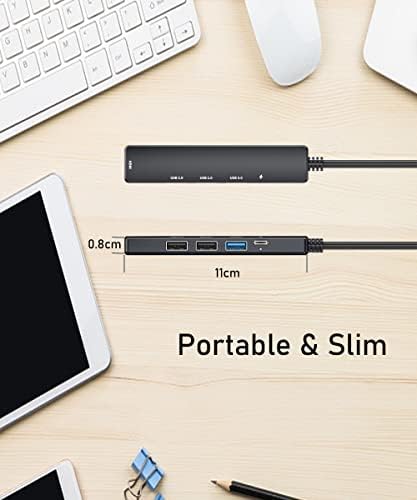 Kioosdinfely USB C Hub, 5-u-1 Multiport Adapter sa [4K HDMI], [100W power Delivery], 1usb 3.0 Port & 2usb 2.0 Port Fast data transfer
