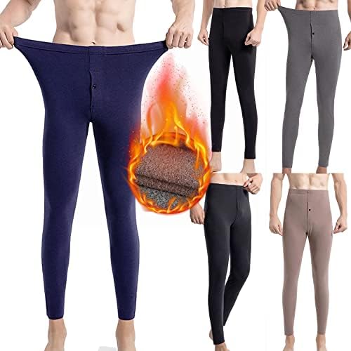 Muškarci Zimske tople gamaše Premium pamučna flena obložena toplotnom rubom Donje dugačke pantske pantske veličine termalne aktivne