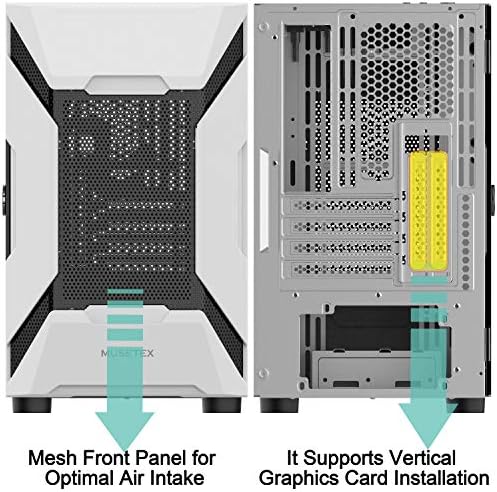 MUSETEX MESH Micro ATX Tower Case sa 2 kom × USB 3.0 porta Magnetic Design otvaranje kaljenog stakla vrata Swing tip bočni Panel &