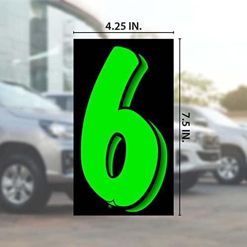 Versa-Tags 7.5 Crni / zeleni vinilni broj za vinil 11. desetak set cijene vjetrobranskog stakla i 1 paket svakog od trećeg sjedenja