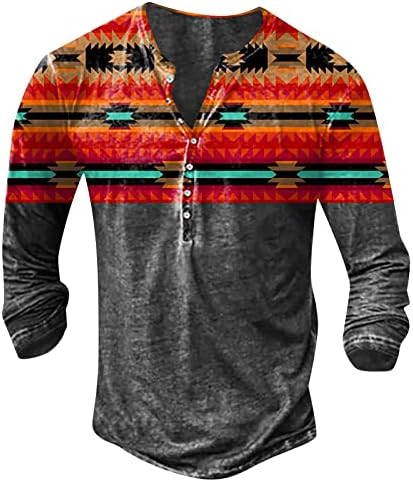 Muški modni casual pulover vrhovi 3D digitalni tisak dugih rukava V retro dukserica velike veličine