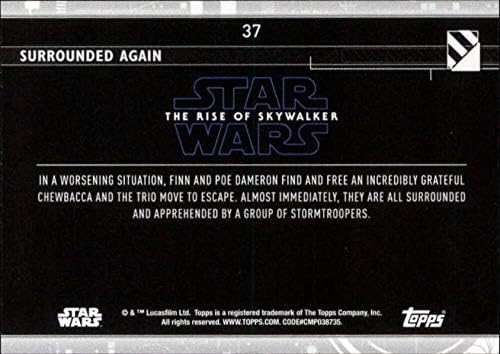 2020 TOPPS Star Wars Raspon Skywalker Series 2 Blue 37 Okruženo ponovo Chewbacca, Fin, Poe Dameron Trading Card