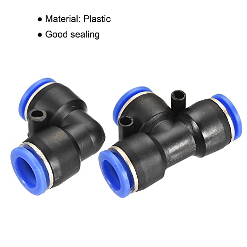 MECCANIXITY Plastic Push To Connect Fittings Fit 12mm cijev od Push Lock cijev Fitting, 6Pcs Tee 5Pcs Colbow Black Blue