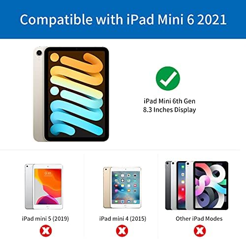 Bokeer iPad Mini 6 Case 2021, iPad Mini 6. generacija za proizvodnju sa automatskim buđenjem / mirovanjem, smrznutom tvrdom PC stražnjom