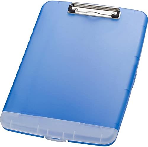 Officemate tanka kutija za skladištenje međuspremnika, klip sa niskim profilom i odeljak za skladištenje, plava