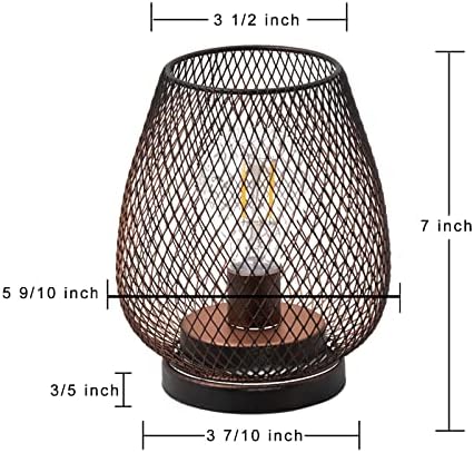DECORKEY Set od 2 lampe na baterije LED stolna lampa, metalne kavezne akumulatorske lampe sa LED sijalicom, Vintage dekorativna Vanjska