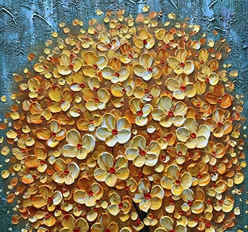 Yotree slike, 24x48 inča slike žuto cvijeće ulje ručno slikarstvo 3d ručno oslikano na platnu apstraktno umjetničko djelo umjetničko