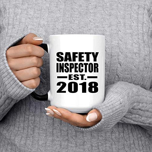 Designsify sigurnost inspektor osnovan EST. 2018, 15oz boja mijenja šolja topline osjetljiva Magic čaj-kup ručka, pokloni za rođendan