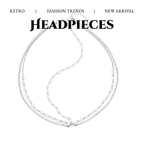 Fdesigner Boho Pearl Head Chain Vintage Crystal Headpieces vjenčanje Rhinestone Hair Jewelry Party Festival Hair Accessories za žene