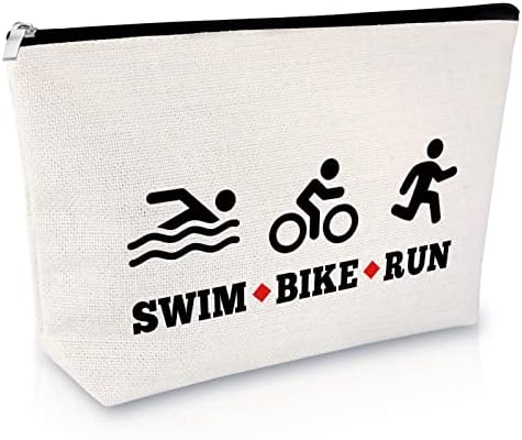 Triatlon Lover poklon torba za šminkanje Triatlon pokloni za žene Triatlon Sportašice poklon inspirativni poklon za Triatlonke plivanje