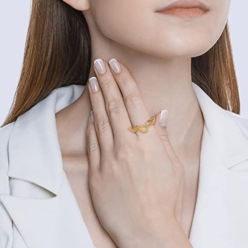 Podesivi otvoreni prstenovi za žene Dainty Gold Prstenovi Elegantni oblik krila Thumb Prstenovi za spajanje Podudarni prstenovi za