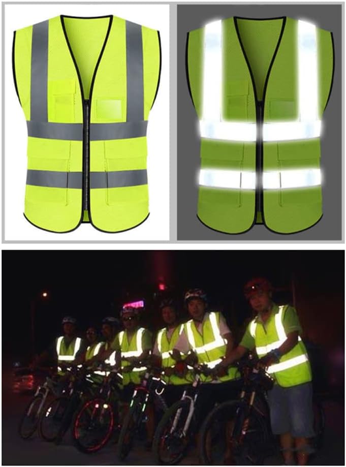 AHCUTE Reflective Safety Vest - mrežasti Građevinski prsluk visoke vidljivosti za muškarce žene trčanje na otvorenom biciklističko