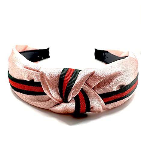 Trendi pletena elegantna traka za glavu Meki satenski materijal od tkanine sa modernom zelenom i crvenom trakom u raznim bojama slatki