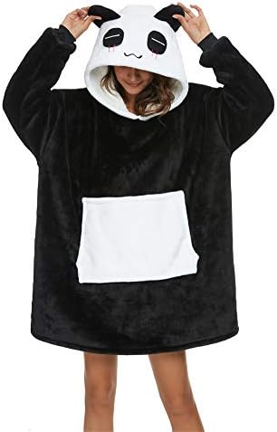 Luojida pokrivač s kapuljačom Panda Nosivi ćebeni deke Unisex Prevelika koluta sa rukavima sa rukavima za odrasle muškarci za muškarce