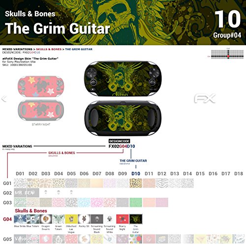 Sony Playstation Vita Dizajn kože The Grim gitara naljepnica za naljepnicu za Playstation Vita