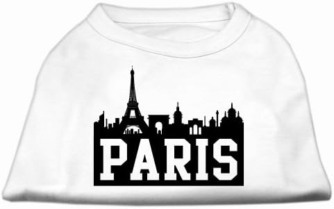 Mirage Pet Products 14-inčna Paris Skyline majica sa ekranom za kućne ljubimce, velika, bijela