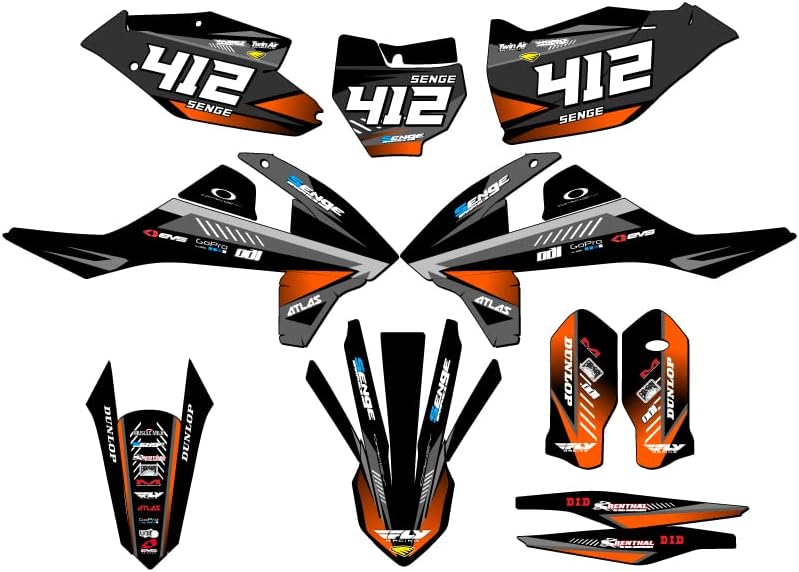 -2018 XCF prenapona Black Senge Graphics Kompletan komplet sa jahačem I.D. Kompatibilan sa KTM-om