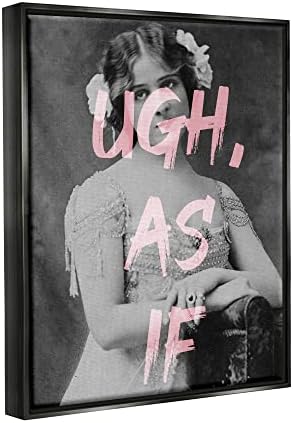 Stupell Industries Ugh kao da Vintage Woman Photo Chic Pink Tipografija, Dizajn Daphne Polselli, 16 x 20