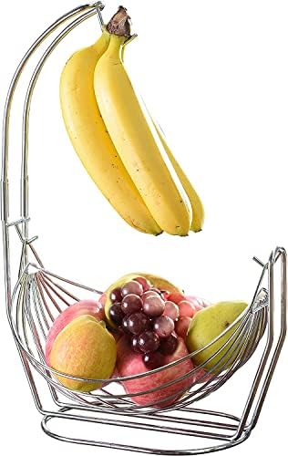 W Home Jiallo srebrna korpa za voće sa vješalicom za banane