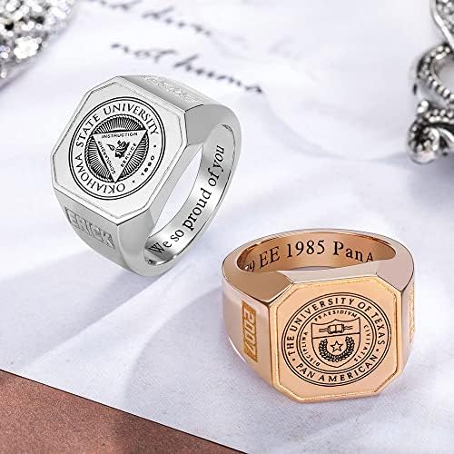 AILIN Vintage prilagođeni pečatni prsten 925 Sterling Silver / mesing personalizirana gravirana značka porodični grbovi grb prstenovi