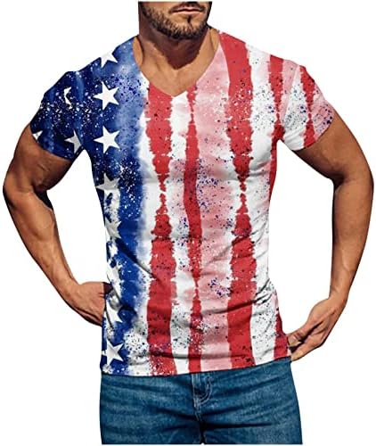 Plus veličine 4. jula vrhovi za muškarce 2023 Dnevne majice za nezavisnost Američka zastava Štampaj za odmor Patriotske majice
