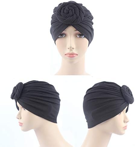 4Pack / 6packs Ženski turban afrički uzorak Knot HeadWrap Beanie Pred-vezani poklopac kapu za kosu