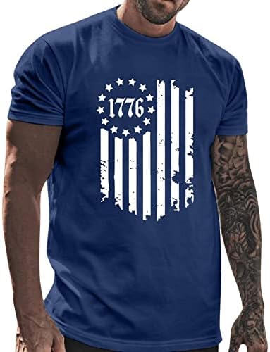 Obične majice za muškarce muške proljeće i ljeto Dan nezavisnosti Proslava Casual Vintage uznemireni dugim rukavima